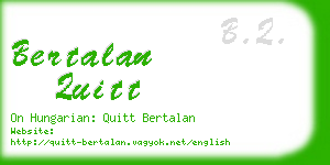 bertalan quitt business card